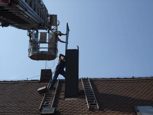 Metallverkleidung Kamin