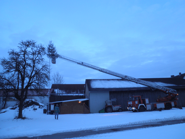 Anbringung Weihnachtsdekoration